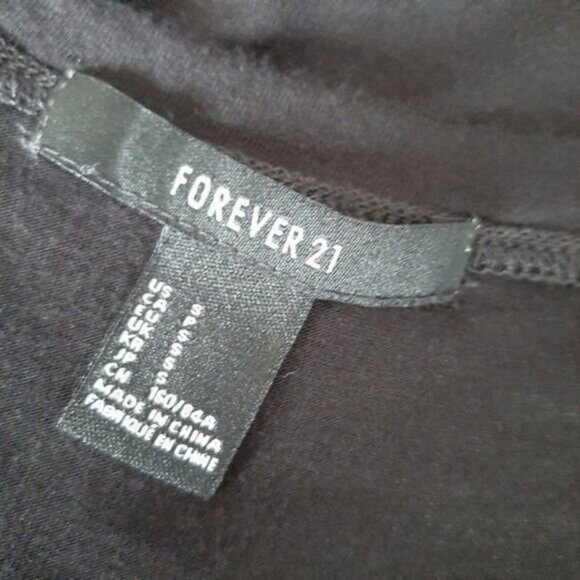 FOREVER 21 Tank top Scoop Neck Hi-Low Hem Black Sz S - Picture 7 of 8